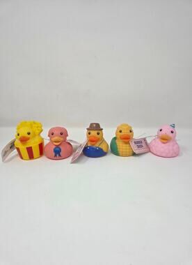 French Fries, Pig, Farmer Overalls, Corn, Cotton Candy (5) Rubber Ducks